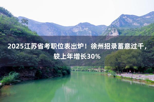 2025江苏省考职位表出炉！徐州招录蓄意过千，较上年增长30%